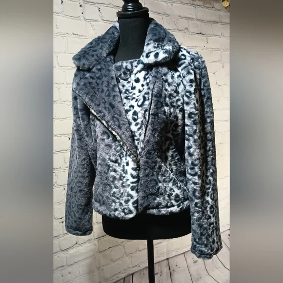 LS LeopardPrint Faux-FurCoat Black - Picture 15 of 16
